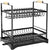 CARLA HOME 2-Tier Large Dish Drying Rack with Drainboard, Utensil Holder, Glass Hooks & Cutlery Storage (Black)