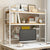 CARLA HOME  2-Tier Metal Desktop Hutch Bookshelf with Grid Panel for Computer Desk and Office Countertop