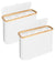 CARLA HOME 2 Pack Toilet Paper Storage Basket Holds Up to 12 Rolls with Bamboo Lid and Handle for RV Closet (White)