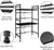 CARLA HOME 3-Tier Microwave Oven Rack with Adjustable Metal Kitchen Shelf Stand for Countertop Storage and 6 Hooks for Utensils