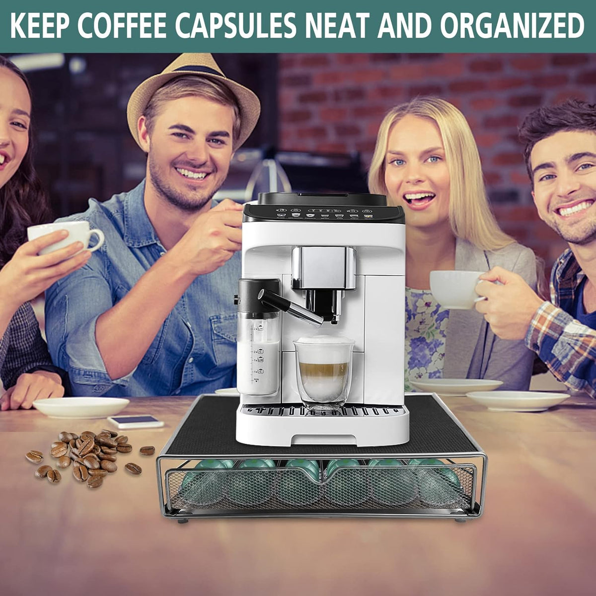 CARLA HOME K-Cup Coffee Pod Drawer for 36 Coffee Pods Storage for Home Kitchen Counter Organizer
