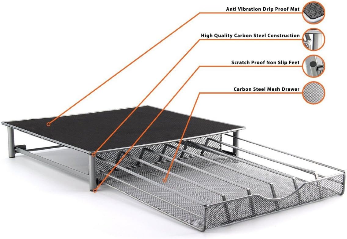 CARLA HOME K-Cup Coffee Pod Drawer for 36 Coffee Pods Storage for Home Kitchen Counter Organizer