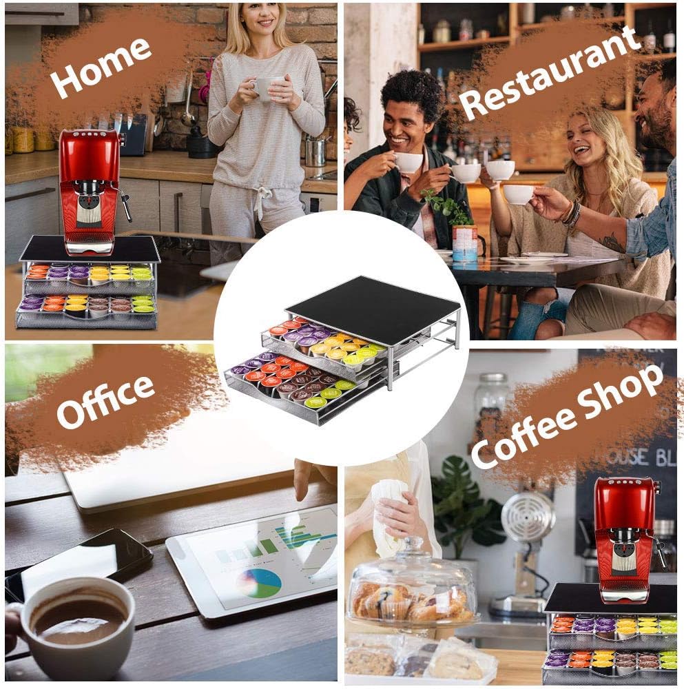 CARLA HOME K-Cup Coffee Pod Drawer for 72 Coffee Pods Storage for Home Kitchen Counter Organizer