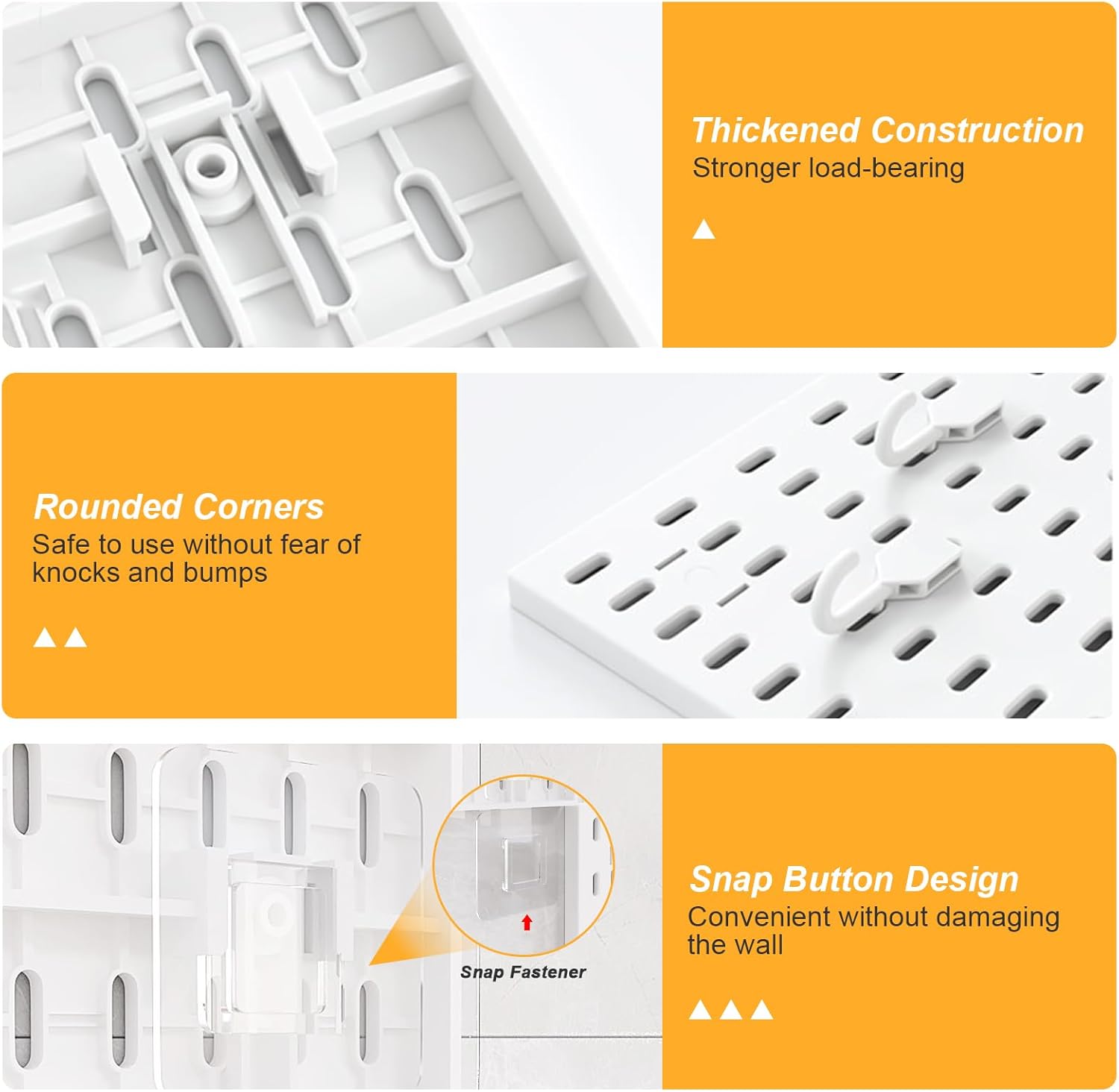 CARLA HOME Pegboard Wall Organizer Kit with 6 Modular Pegboards & 21 Accessories for Kitchen, Office, Gaming & Craft Storage