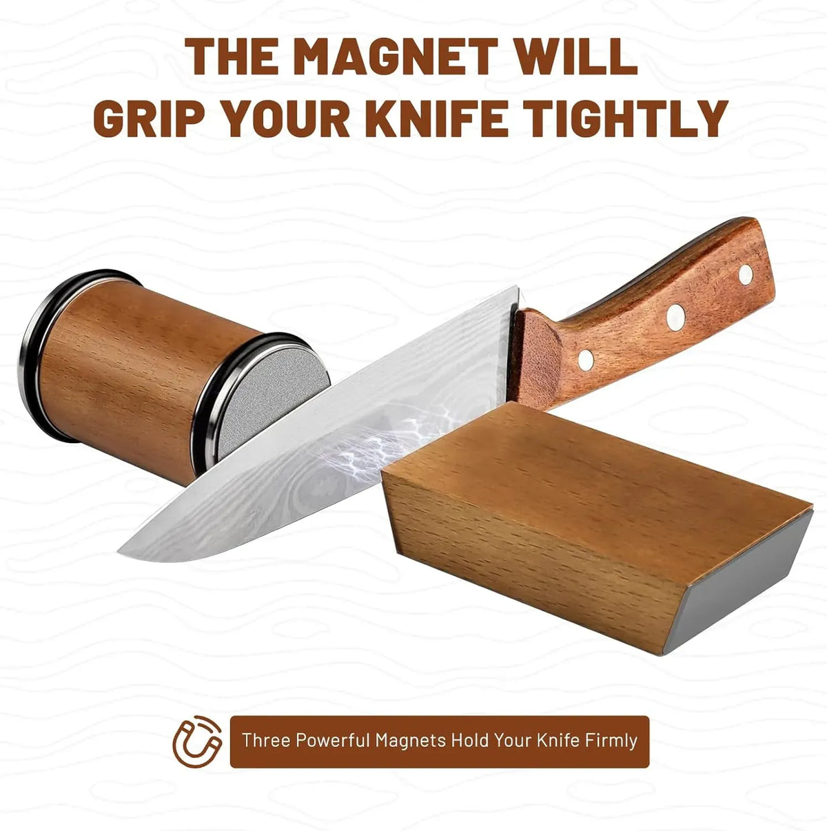 CARLA HOME Rolling Knife Sharpener - Brown - 15° & 20° Angle - Kitchen Appliances Knife Sharpeners