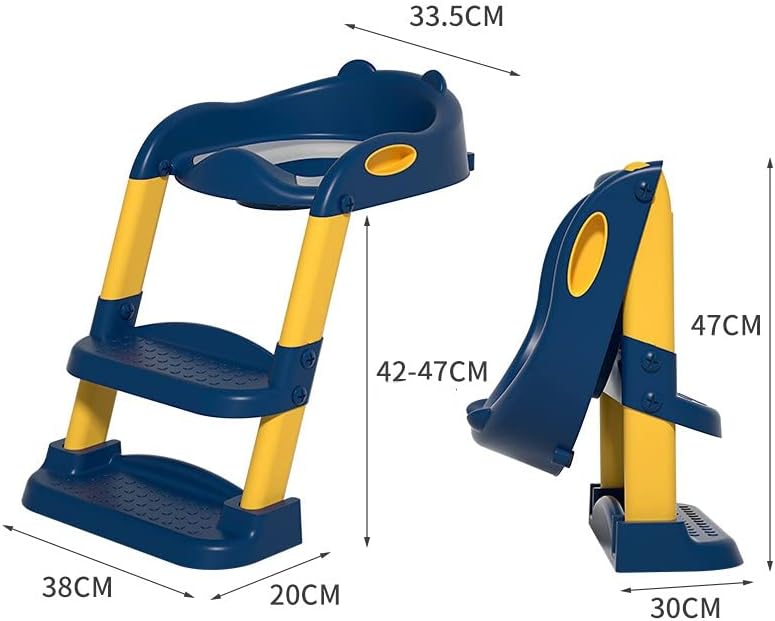 CARLA HOME Potty Training Seat with Step Stool Ladder with Anti-Slip Design, Soft Cushion & Foldable Structure for Kids Bathroom Independence