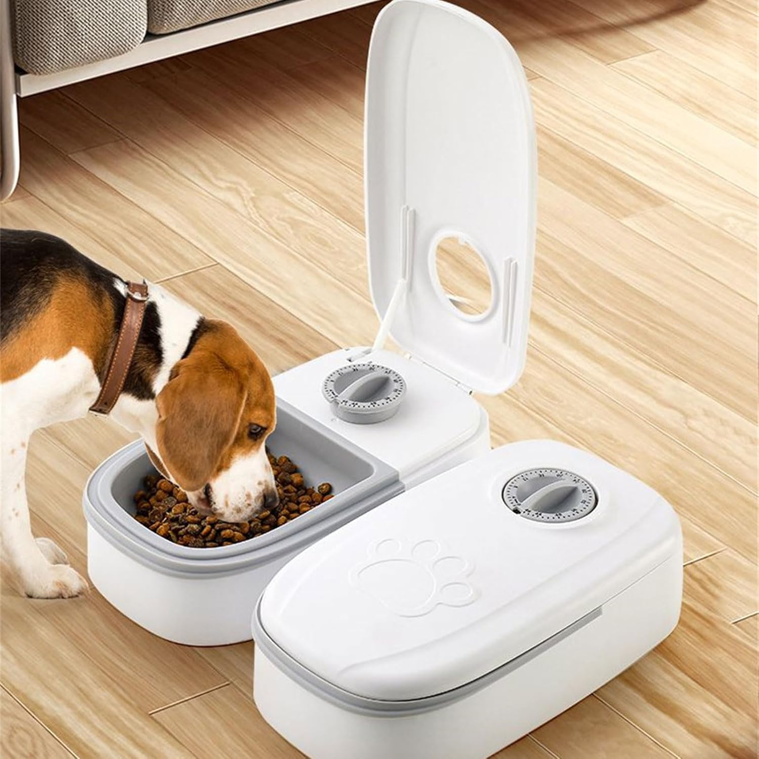 CARLA HOME 2 Meal Automatic Pet Feeder with Timer for Cat & Dog Wet & Dry Food (Dual Bowl 700ML)