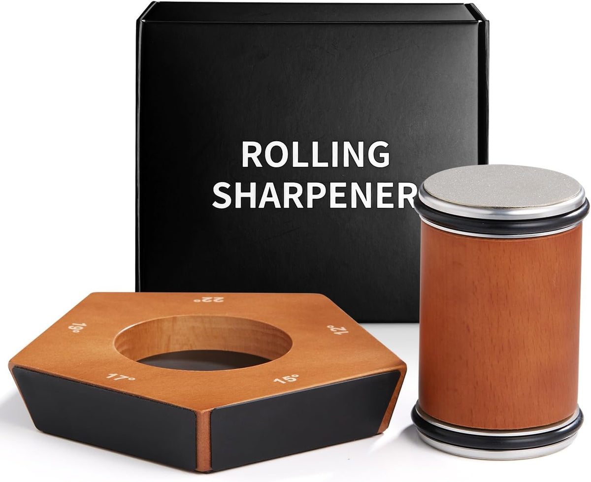 CARLA HOME Rolling Knife Sharpener Kit with 5 Magnetic Angles (12°/15°/17°/19°/22°) for Chef &amp; Home Kitchen Use