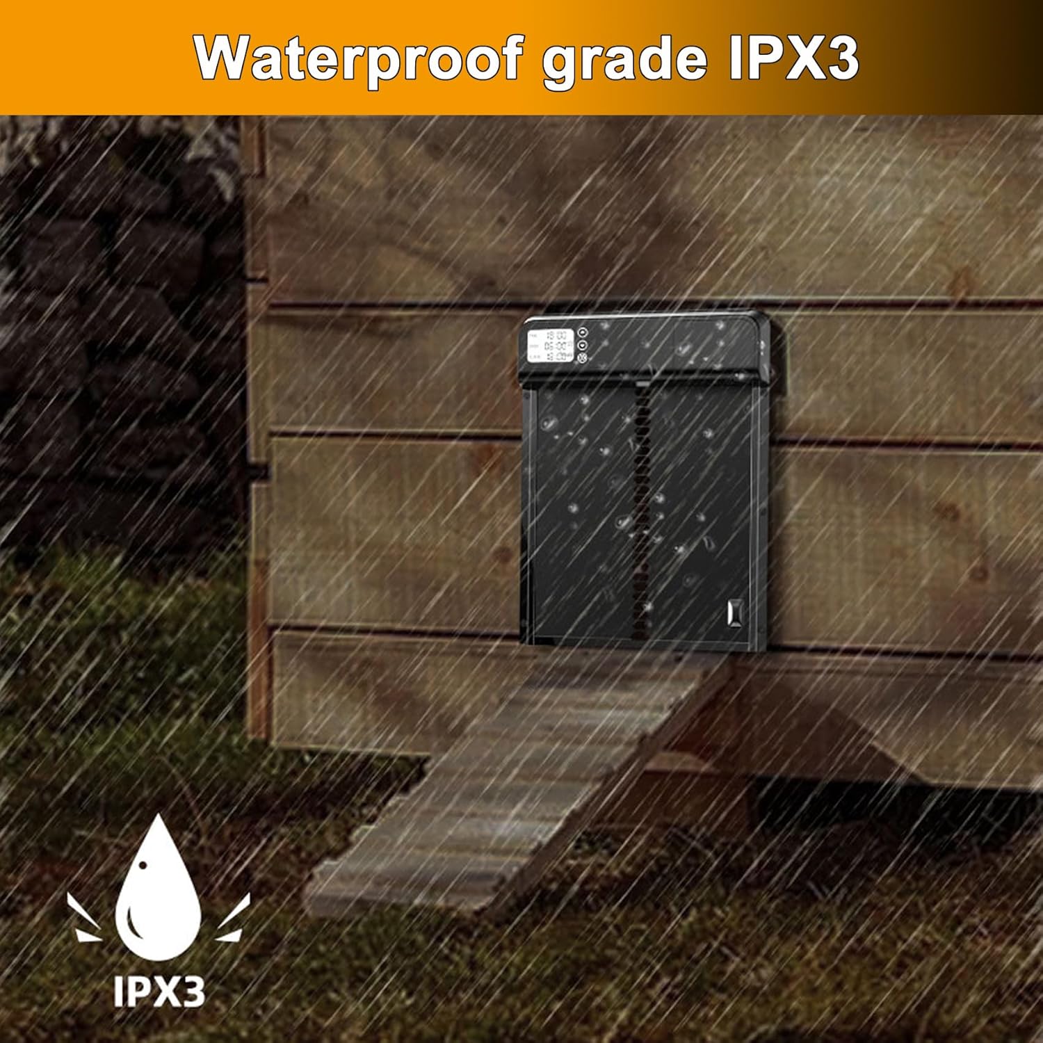 CARLA HOME Automatic Chicken Coop Door with Timer & LCD Screen, Anti-Pinch Safety, Easy Battery Operation & Weatherproof for Outdoor Coops