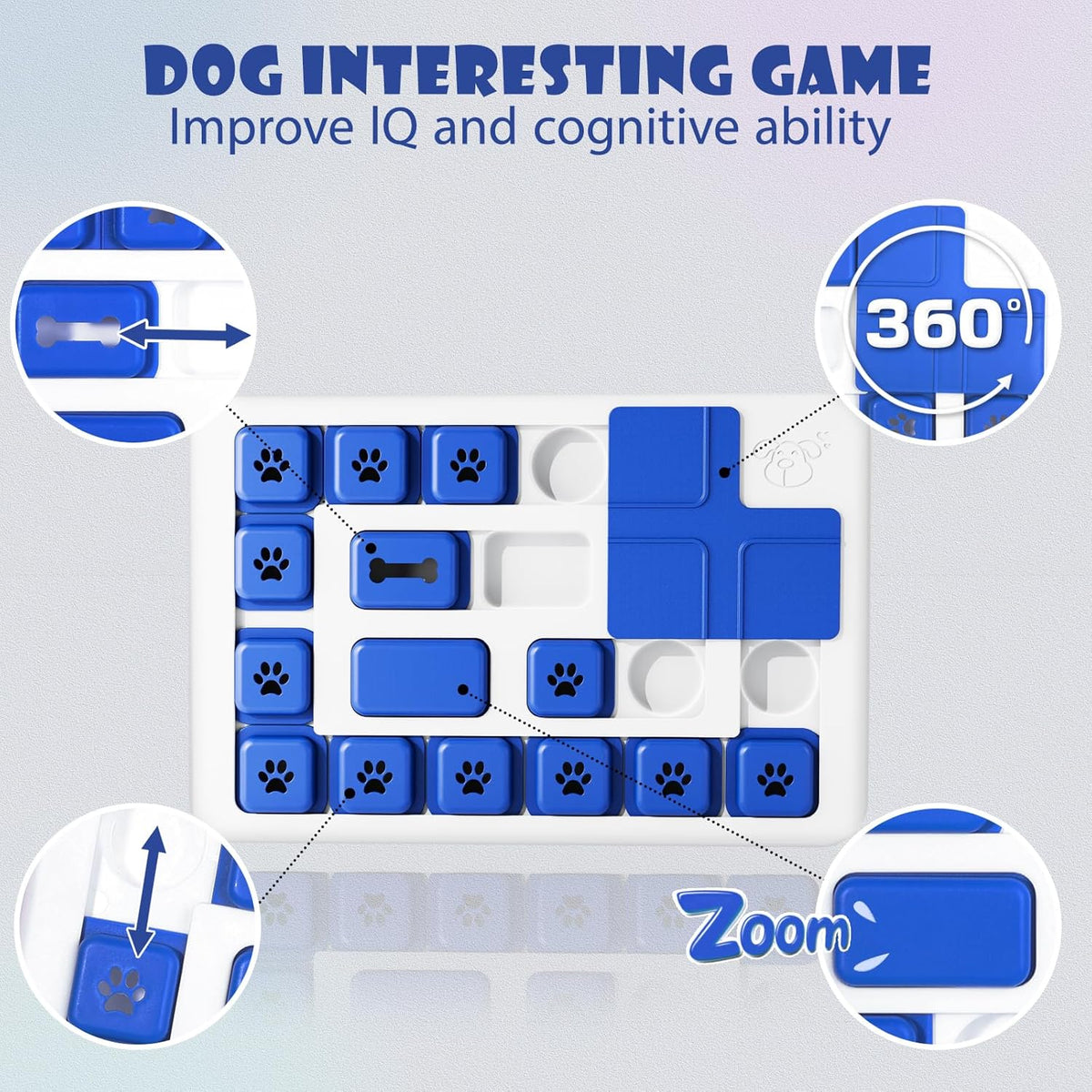CARLA HOME Interactive Dog Puzzle Toy Slow Feeder Treat Dispenser for Dogs & Cats