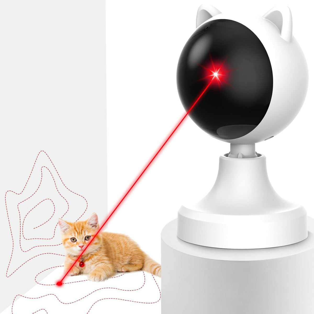 CARLA HOME Interactive Laser Toy for Cats with Adjustable Angle, USB Rechargeable &amp; 2 Speed Modes