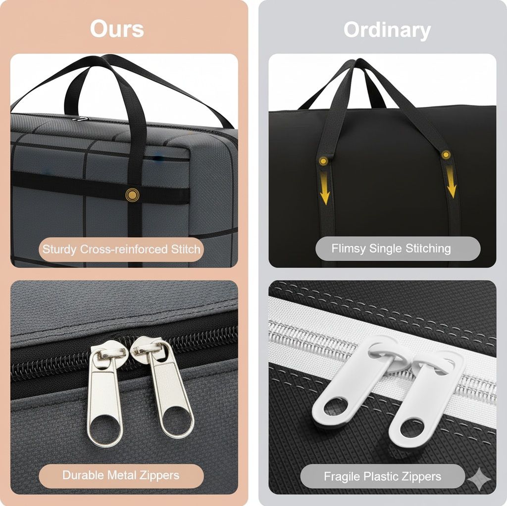 CARLA HOME 4-Pack 180L Extra Large Moving Storage Bags with Handles & Duty Zippered for Clothes, Travel, Space Saving & Camping