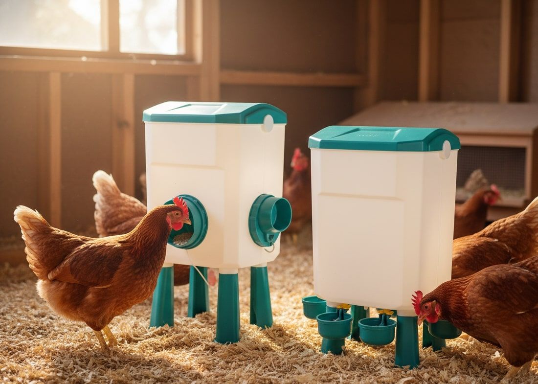 CARLA HOME Automatic Chicken Feeder Waterer Set with 8KG Food 7L Water Capacity for Coop, Chickens, Ducks, Quails (Blue)