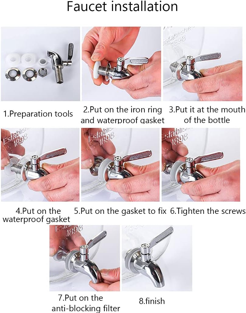 CARLA HOME 5L Glass Drink Dispenser with Metal Stand, Wide Mouth Beverage Jar & Stainless Steel Tap for Lemonade, Iced Tea, Water & Fruit-Infused Drinks