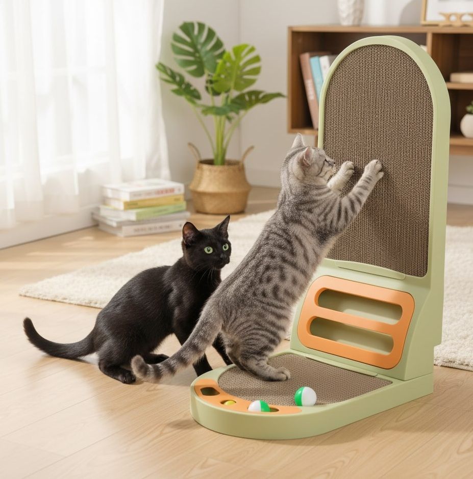CARLA HOME Vertical Cat Scratching Board with Durable Cardboard for Indoor Cats
