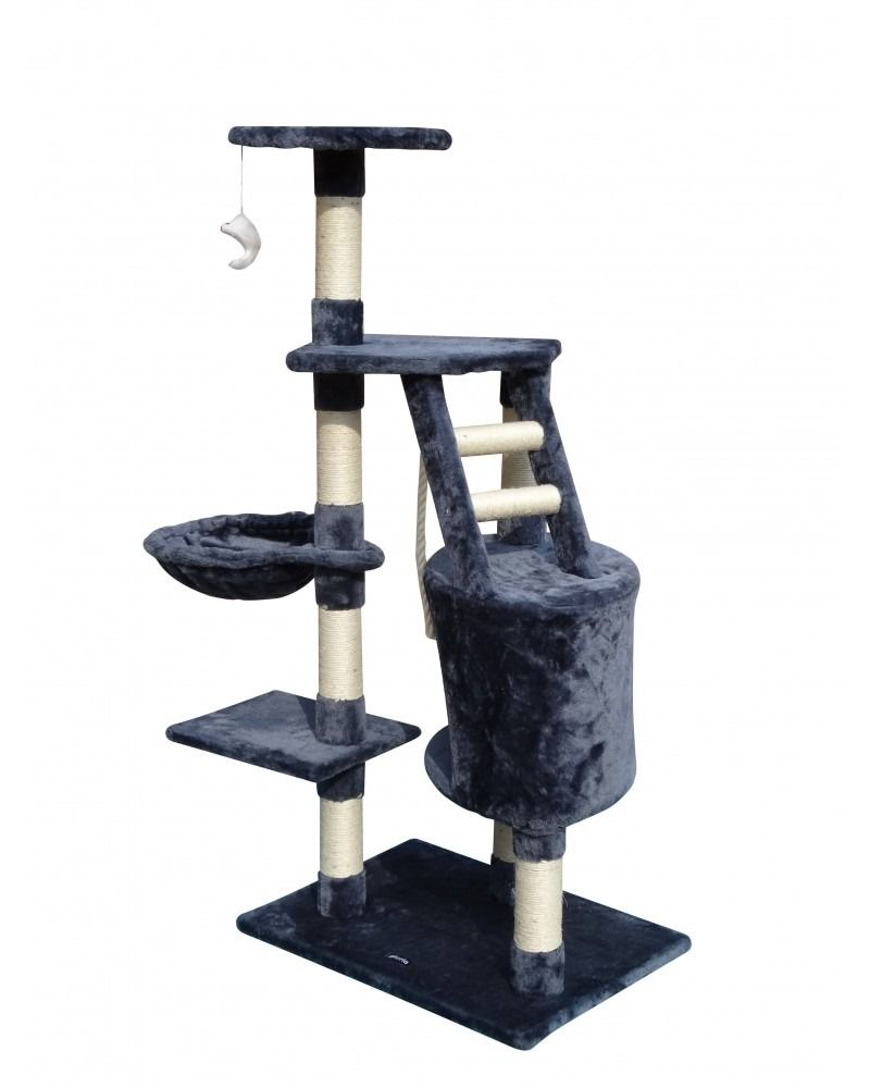 CARLA HOME 120cm Cat Tree for Indoor Cats with Condo, Hammock & Plush Perchfor for Kittens & Adult Cats