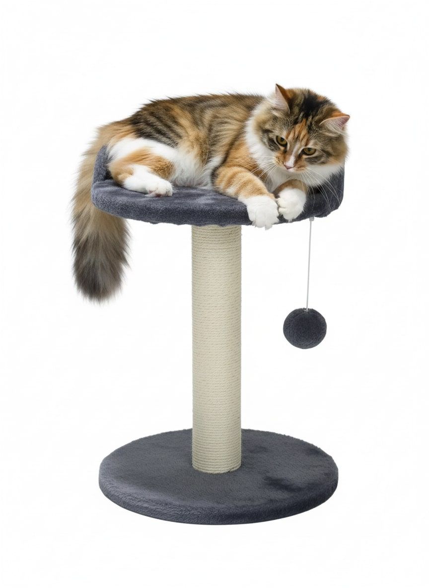 CARLA HOME Cat Tree Tower for Indoor Cats with Plush Perch, Sisal Scratching Post &amp; Hanging Ball Toy for Kittens or Small Breeds