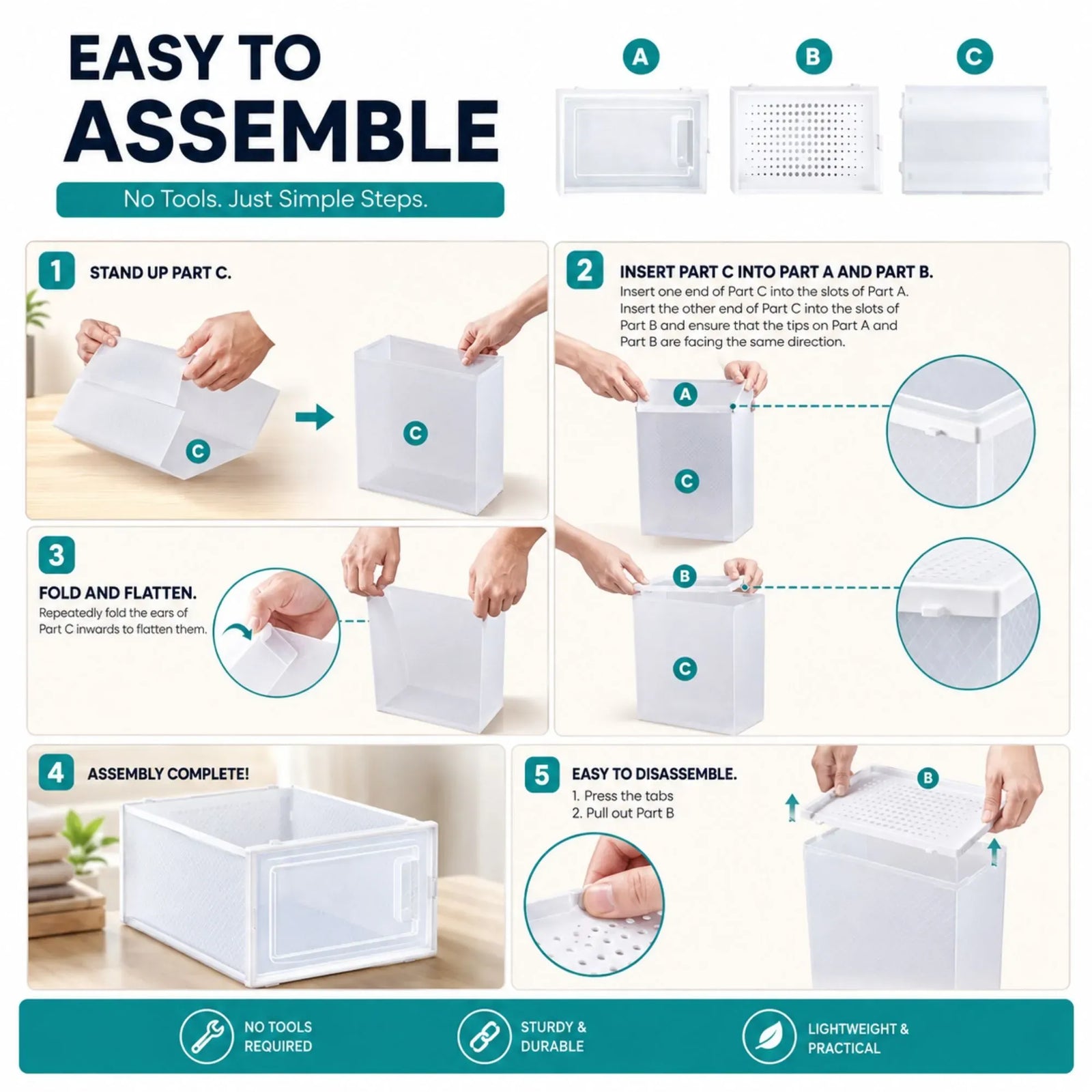 CARLA HOME 12-Pack Clear Stackable Shoe Storage Boxes - White - Shoe Box Storage