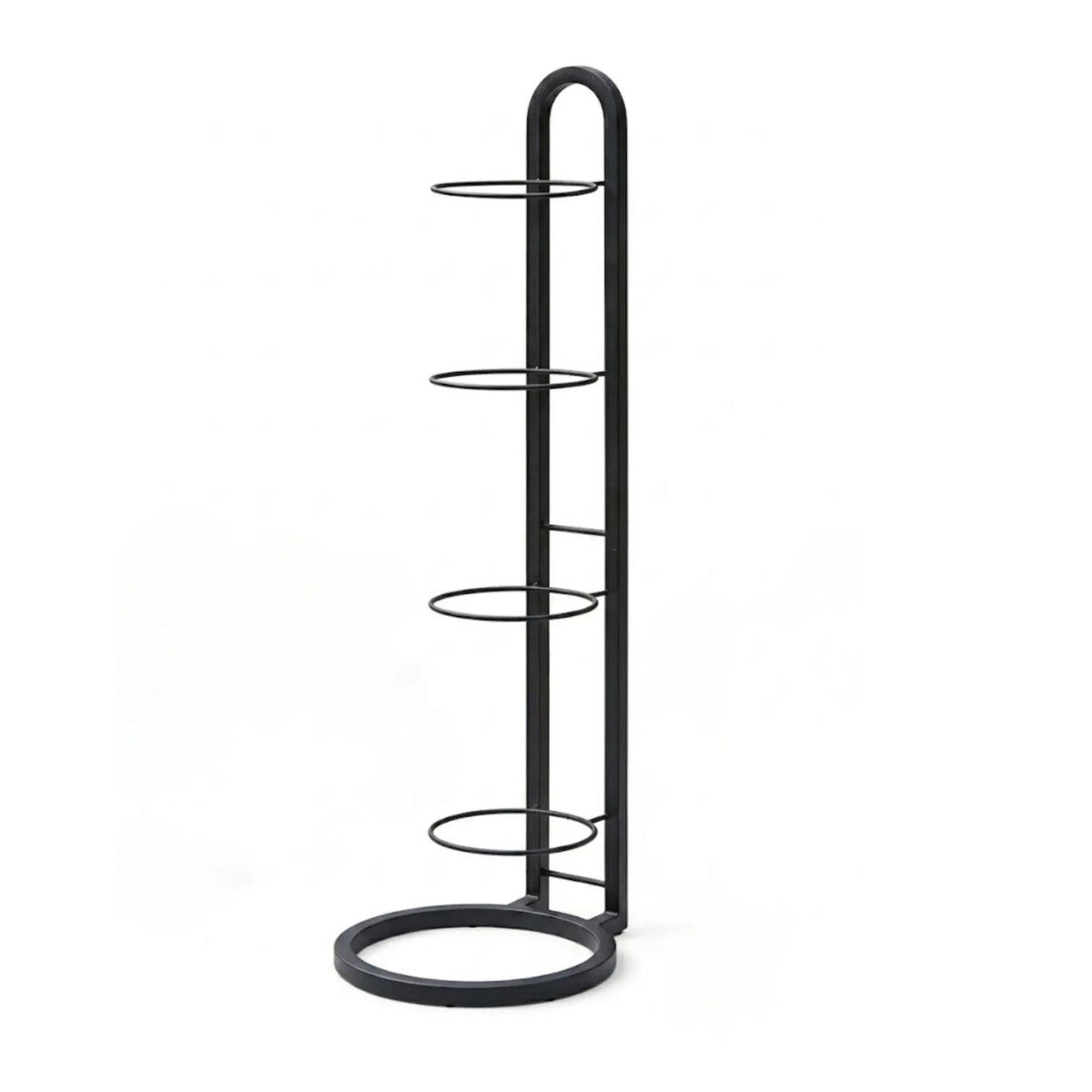 CARLA HOME 4 Tier Ball Storage Rack - Vertical Metal Stand - Black - Basketball Hoop