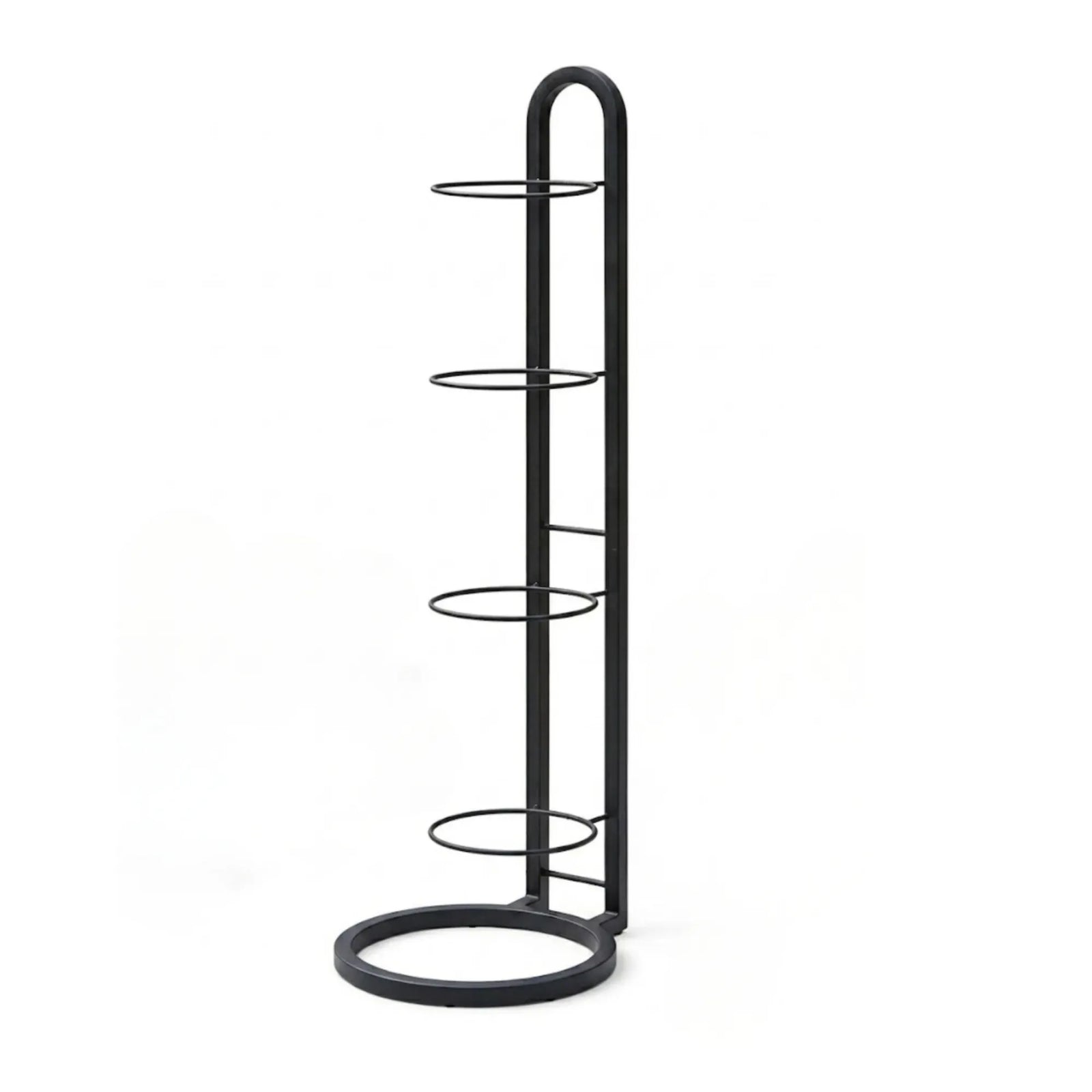 CARLA HOME 4 Tier Ball Storage Rack - Vertical Metal Stand - Black - Basketball Hoop