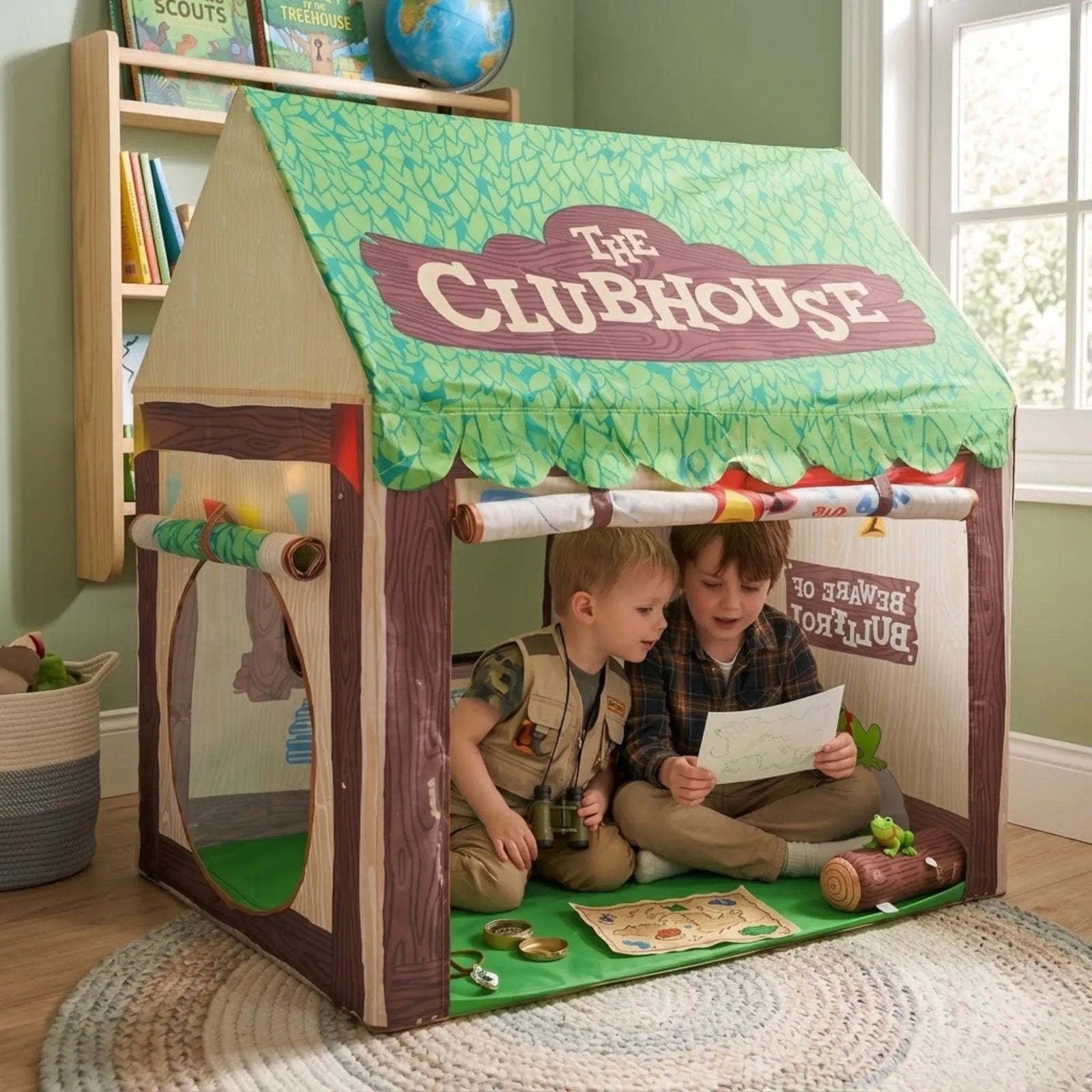 CARLA HOME Kids Clubhouse Play Tent - Green - Outdoor Play Equipment Play Tents & Tunnels