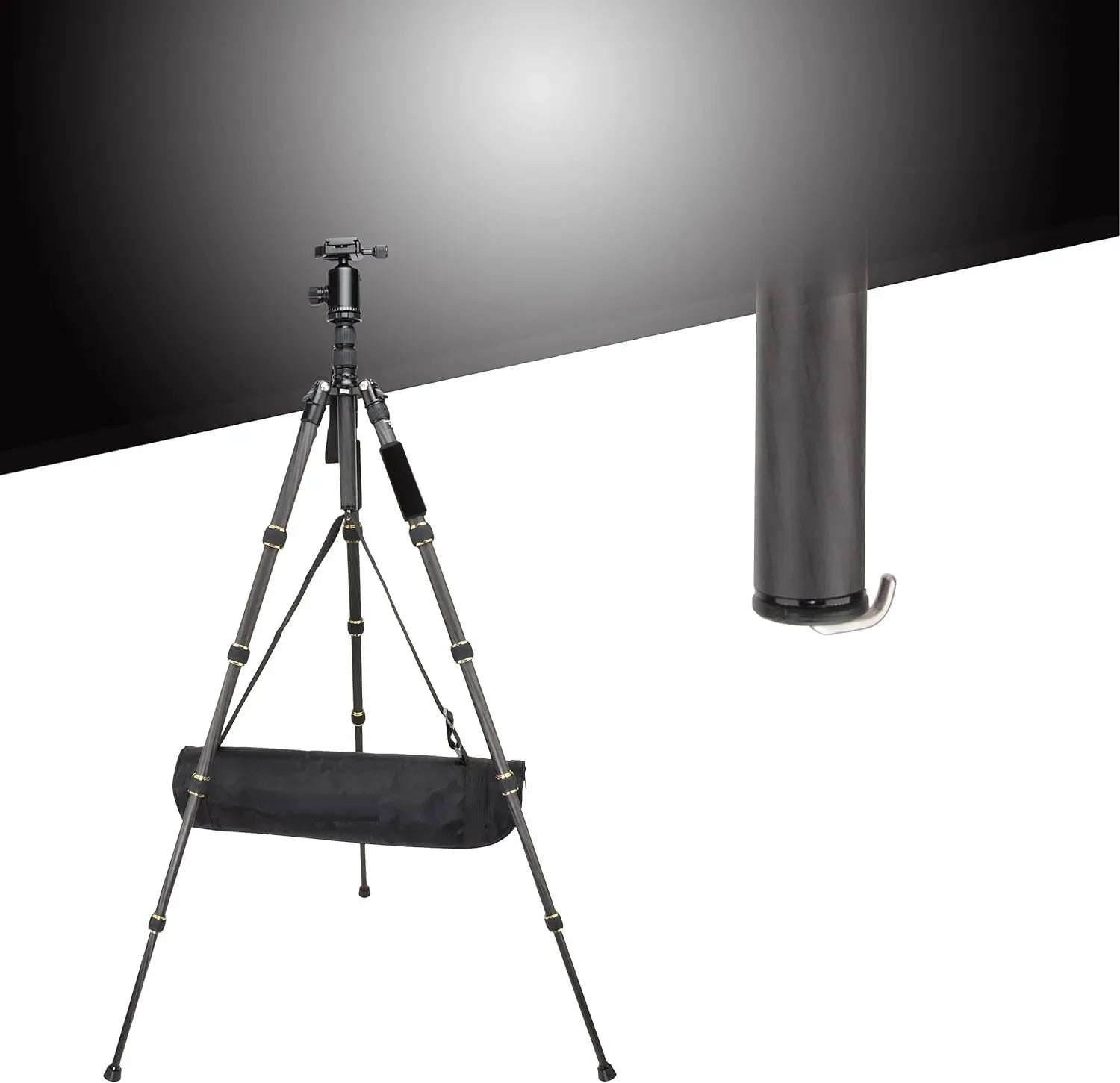 CARLA HOME Metal Monitor Stand Riser with Drawer - Black - Office - Monitor Stand Storage