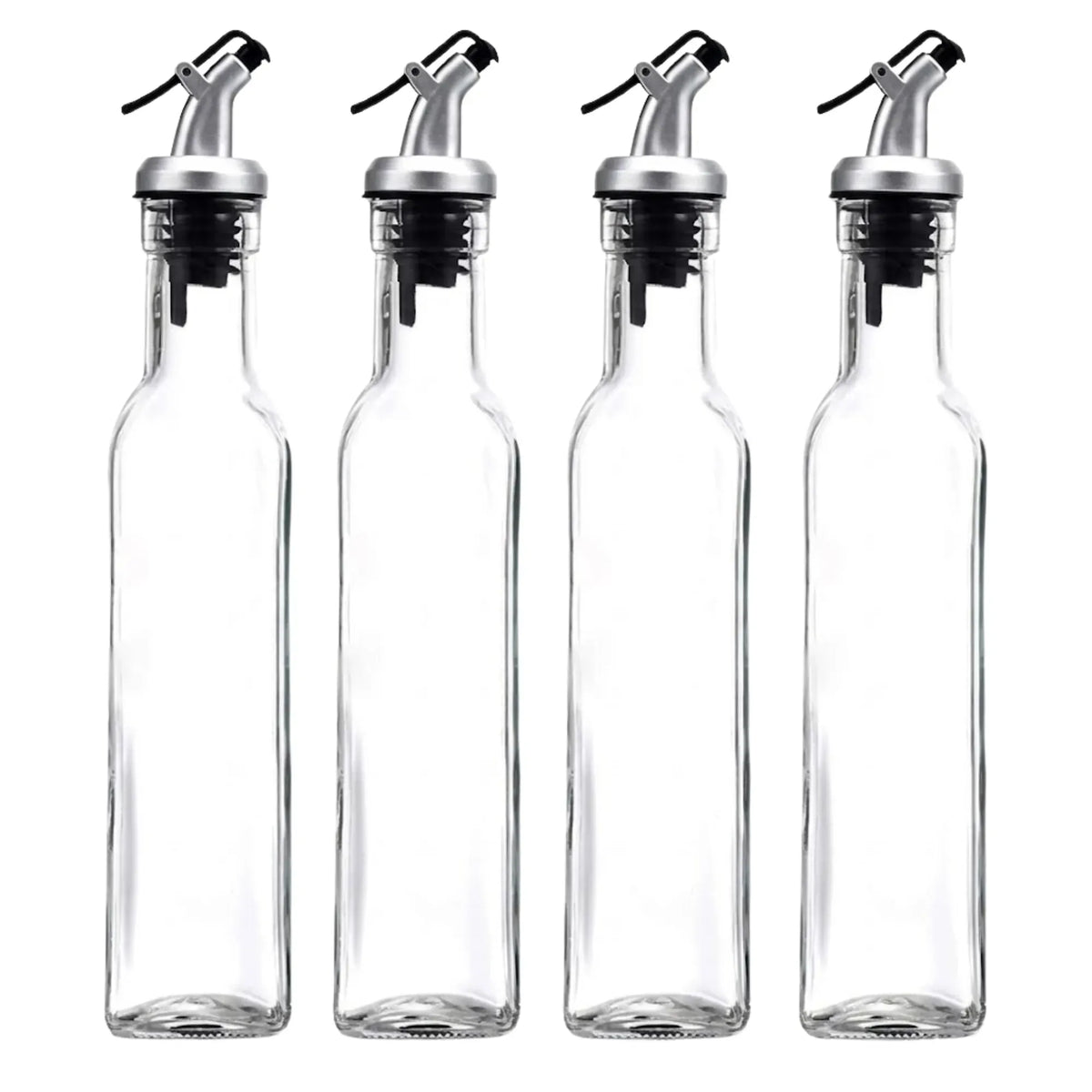CARLA HOME 4 Pack Glass Oil Dispenser Bottle 500ml Transparent Kitchen