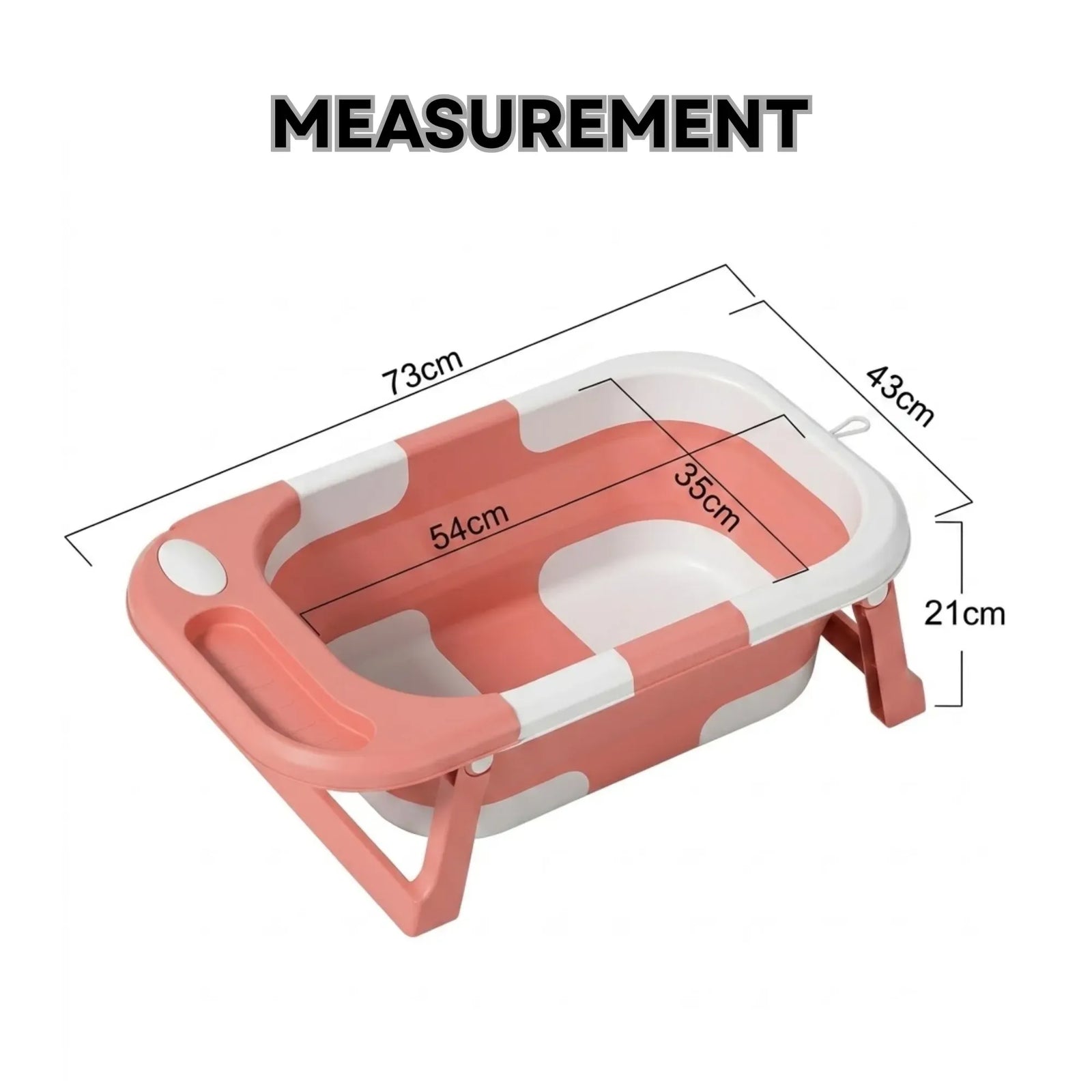 CARLA HOME Foldable Baby Bath Tub with Collapsible Toddler - Pink