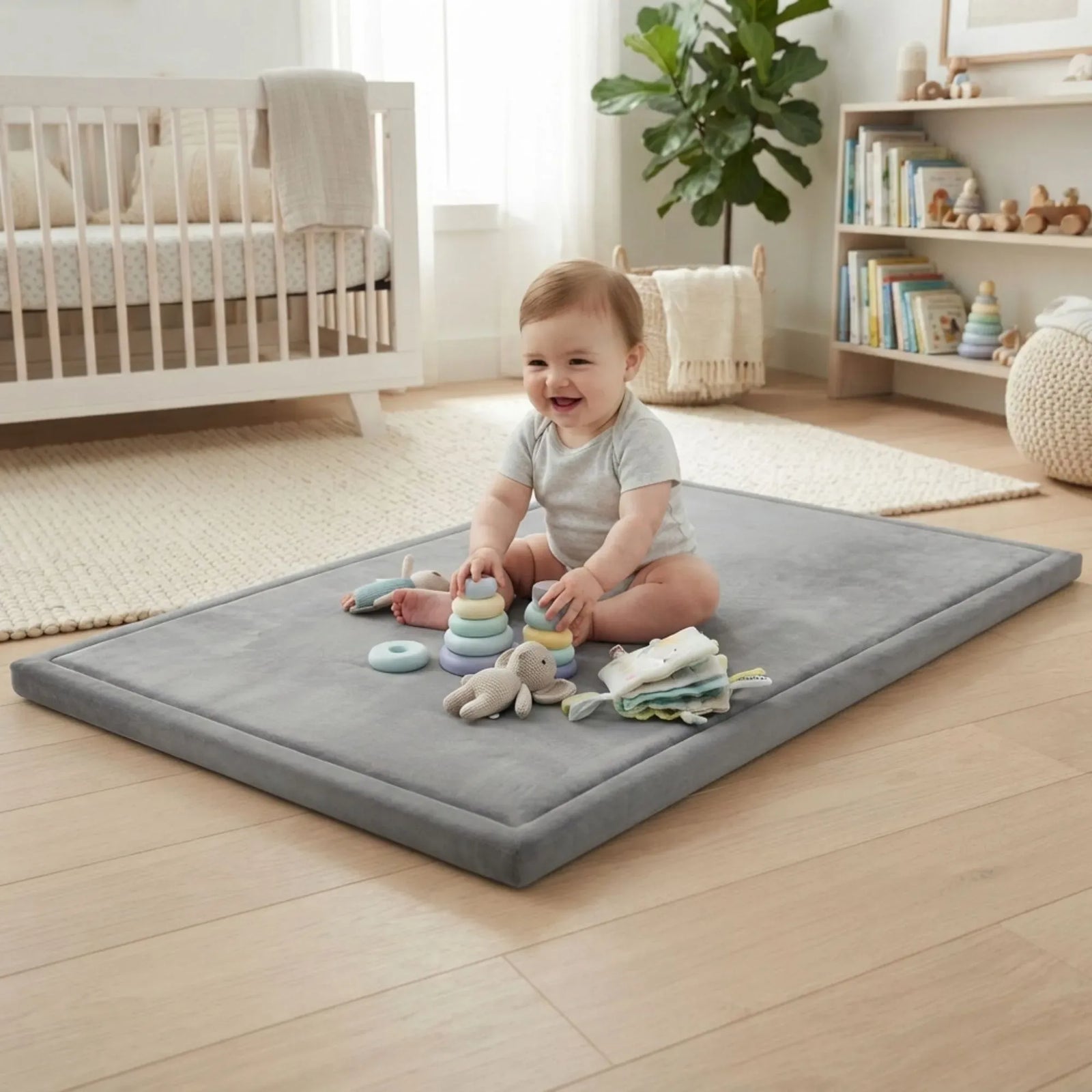 CARLA HOME Baby Play Mat 200x300cm, Thick Foam Crawling Mat, Infants, Grey