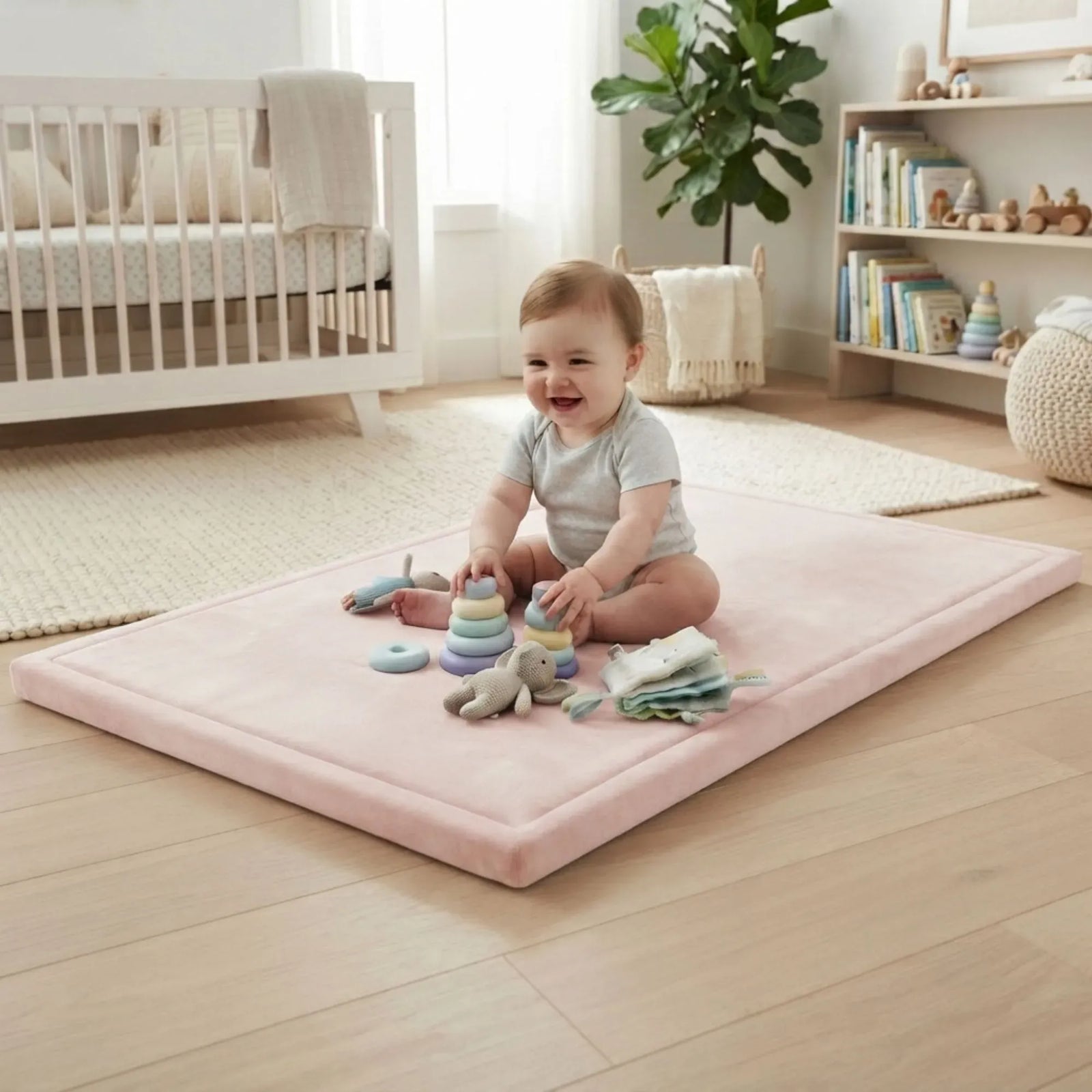CARLA HOME Baby Play Mat 150x200cm, Thick Foam Crawling Mat, Infants, Pink