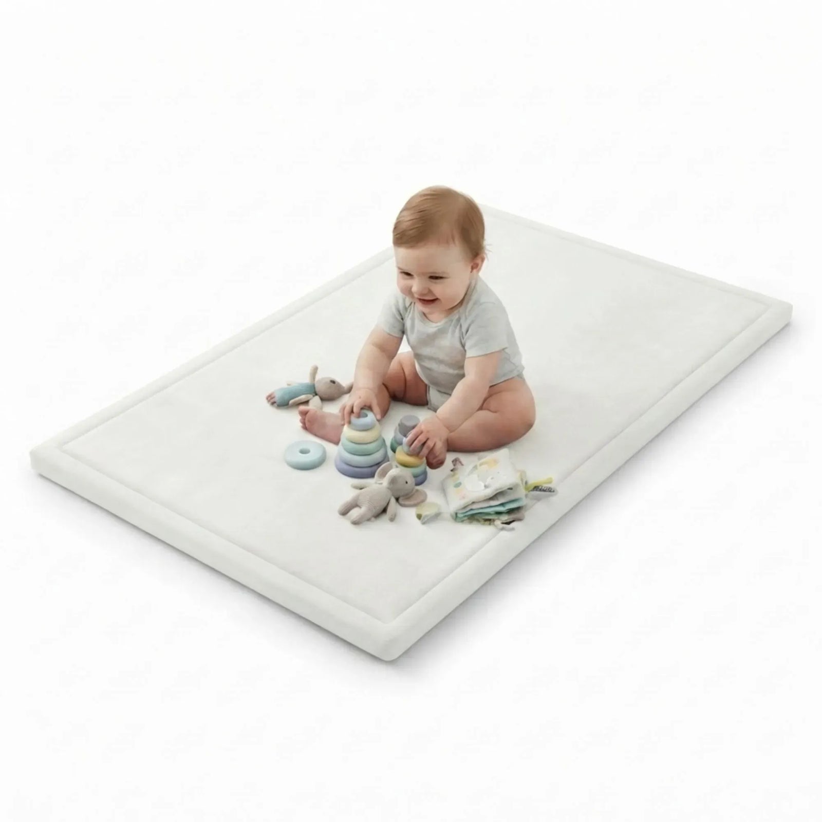 CARLA HOME Baby Play Mat 150x200cm, Thick Foam Crawling Mat, Infants, White