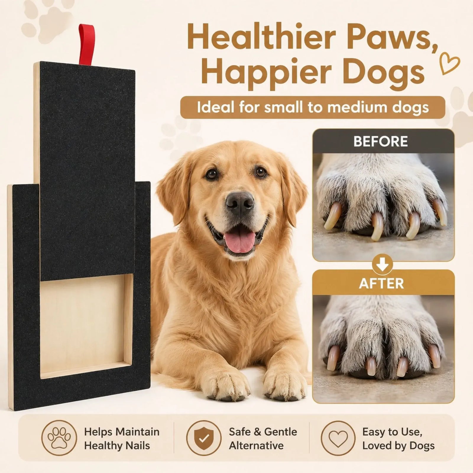 CARLA HOME Dog Nail Scratch Board with Snack Box Sandpaper Puppy Nail Pet