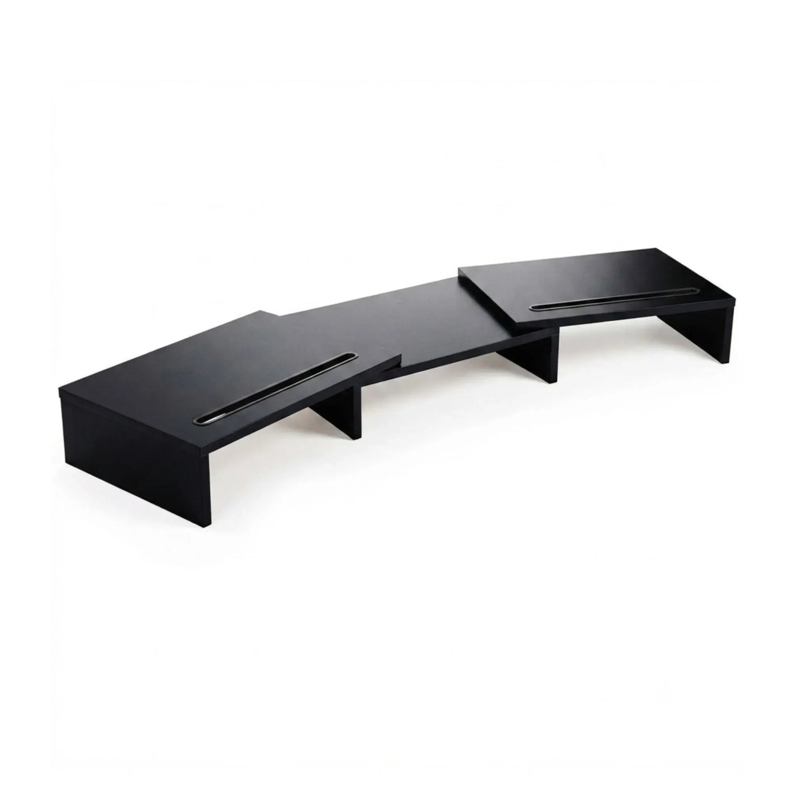 CARLA HOME Dual Monitor Stand Riser, Adjustable Length and Angle, Black