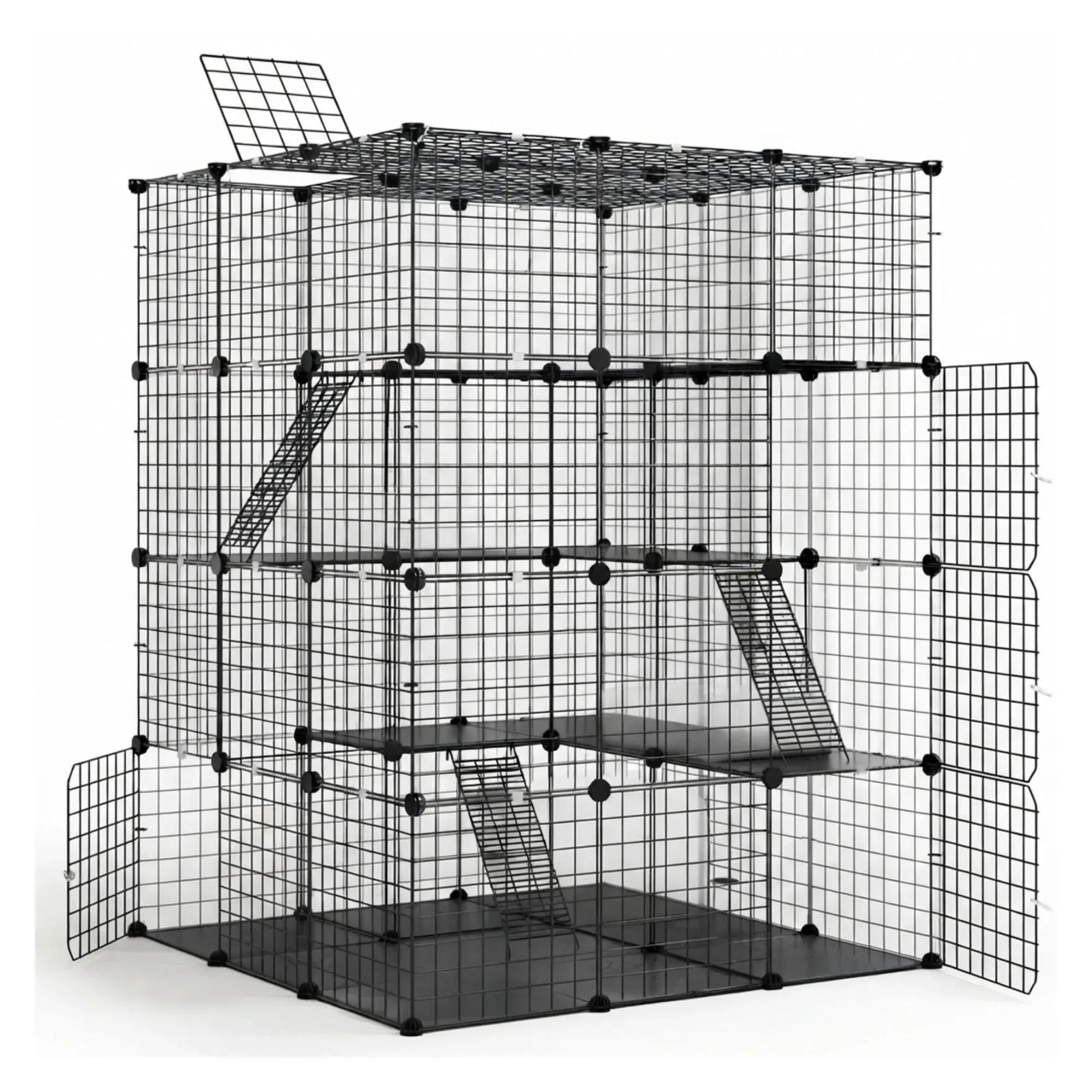 CARLA HOME Large Cat Cage Diy Enclosure, 4 Tier Pet Playpen Cat Kennel