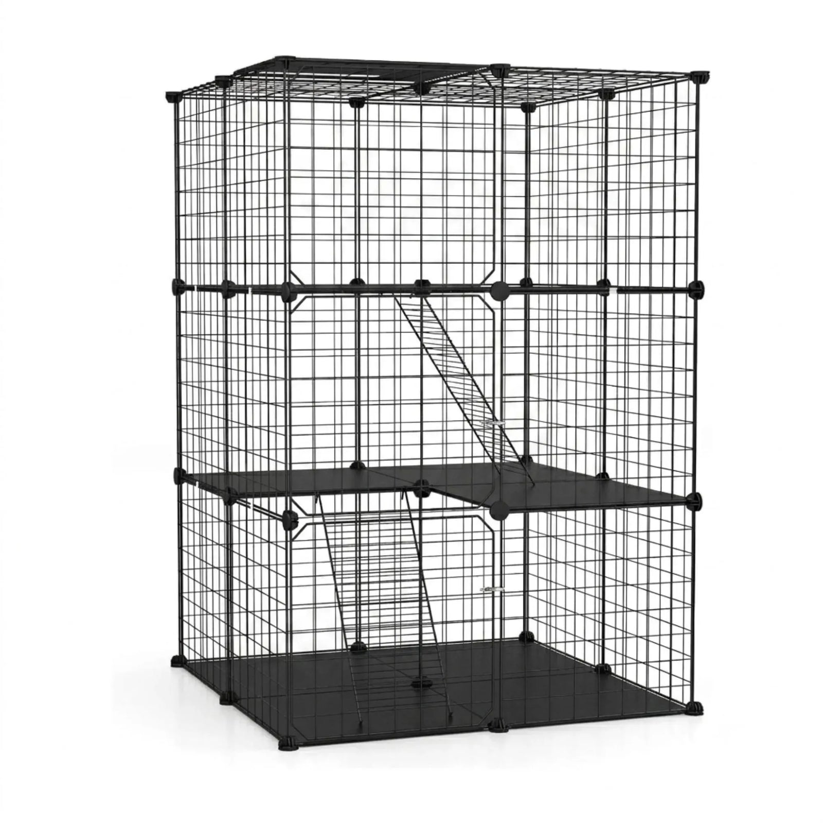 CARLA HOME Large Cat Cage Diy Enclosure, 3 Tier Pet Playpen Cat Kennel