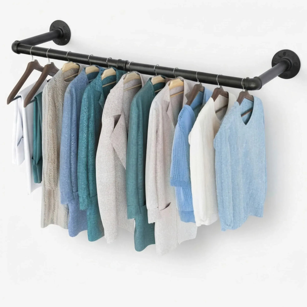 CARLA HOME Industrial Pipe Wall Clothes Rack, 92cm Bar Garment Rack