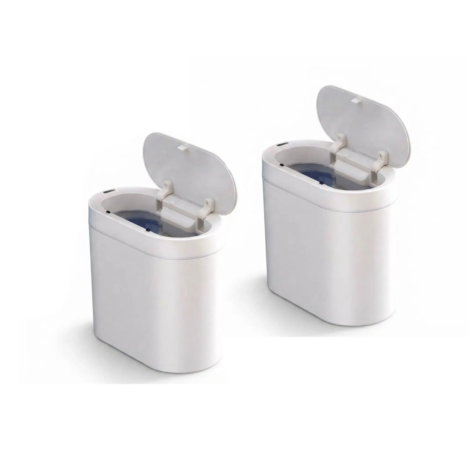 CARLA HOME 2-Pack Motion Sensor Trash Can - Touchless Bin - White - Smart Sensor Trash Can