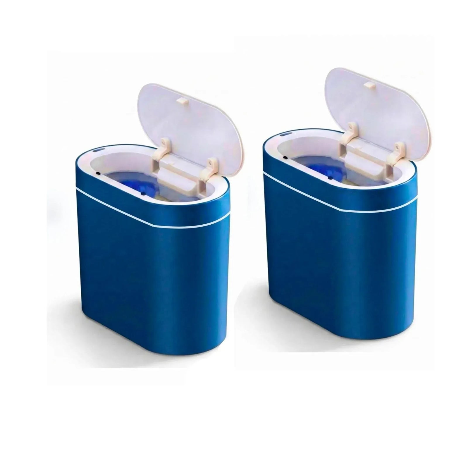 CARLA HOME 2-Pack Motion Sensor Trash Can - Touchless Bin - Blue - Smart Sensor Trash Can