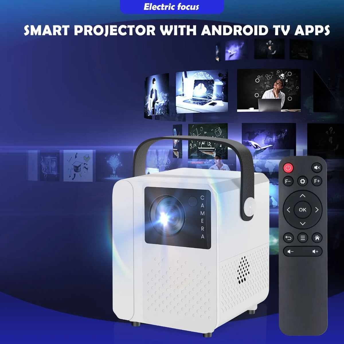 Smart LED Projector Mini Home Theater 1080P 7000 Lumens WiFi Bluetooth Android 11