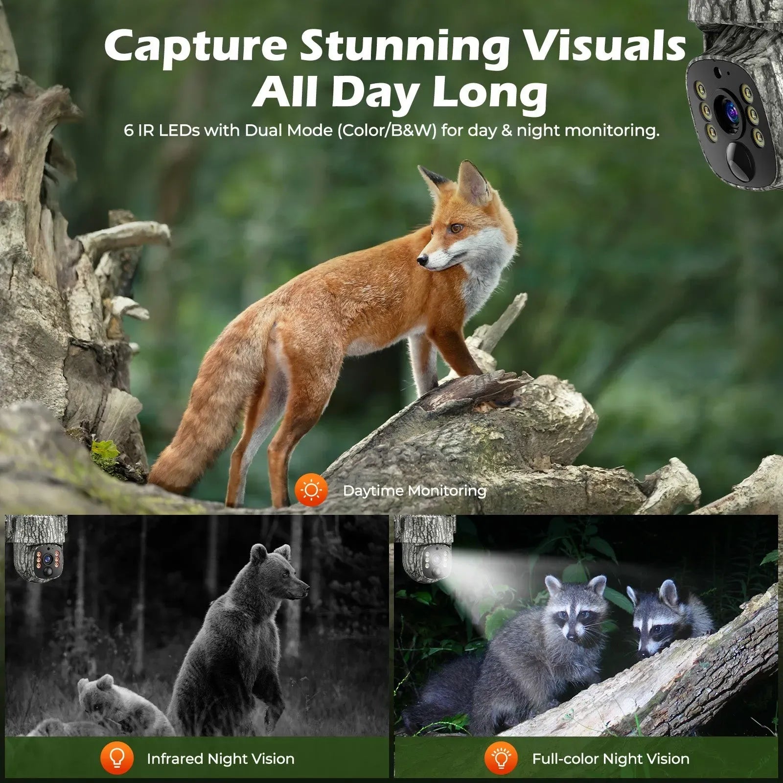 4G Trail Security Camera 2.5K Black Outdoor Wildlife Monitoring with Live View