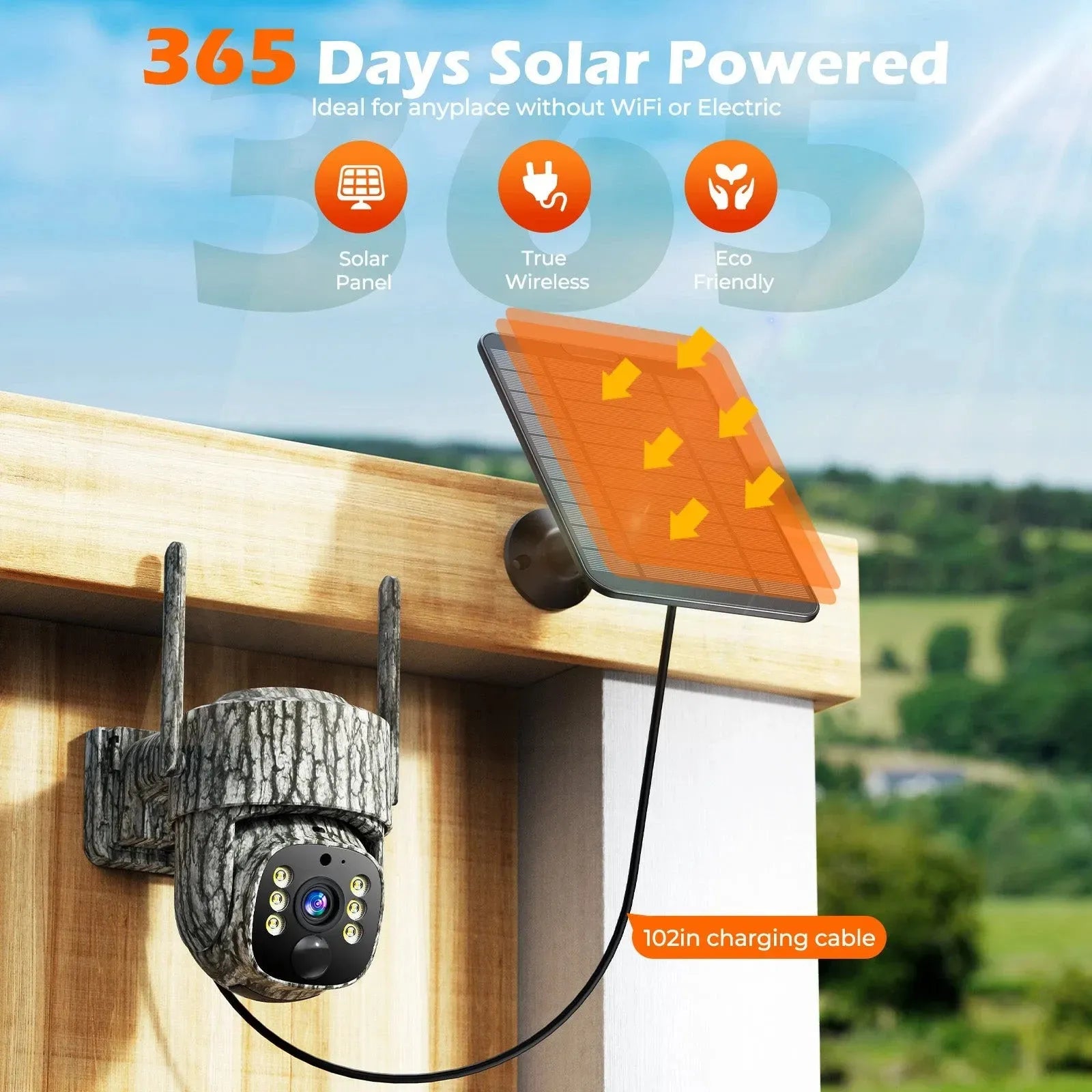 4G Solar Trail Camera in Black with 2.5K Resolution and Live Monitoring