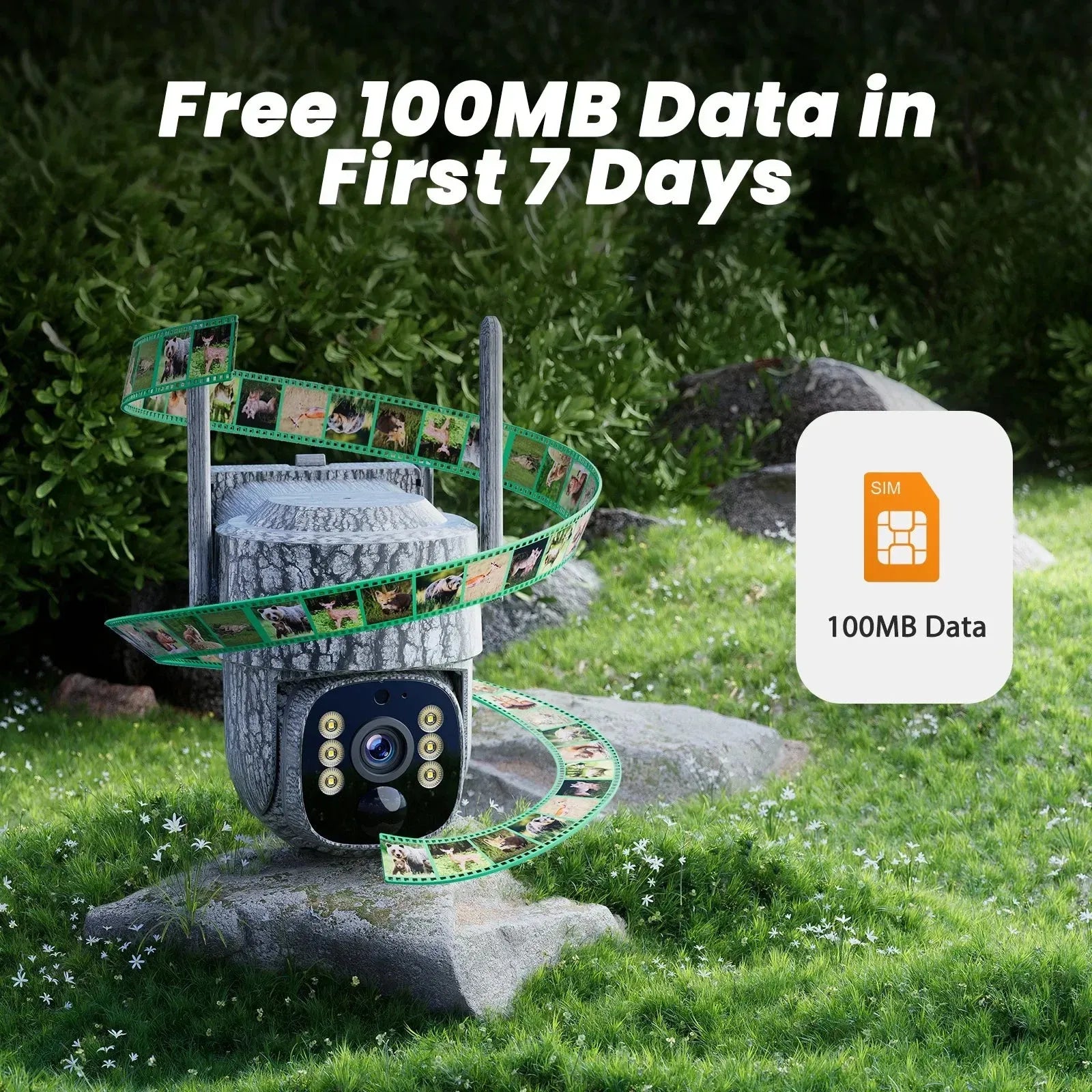 4G Solar Trail Camera in Black with 2.5K Resolution and Live Monitoring