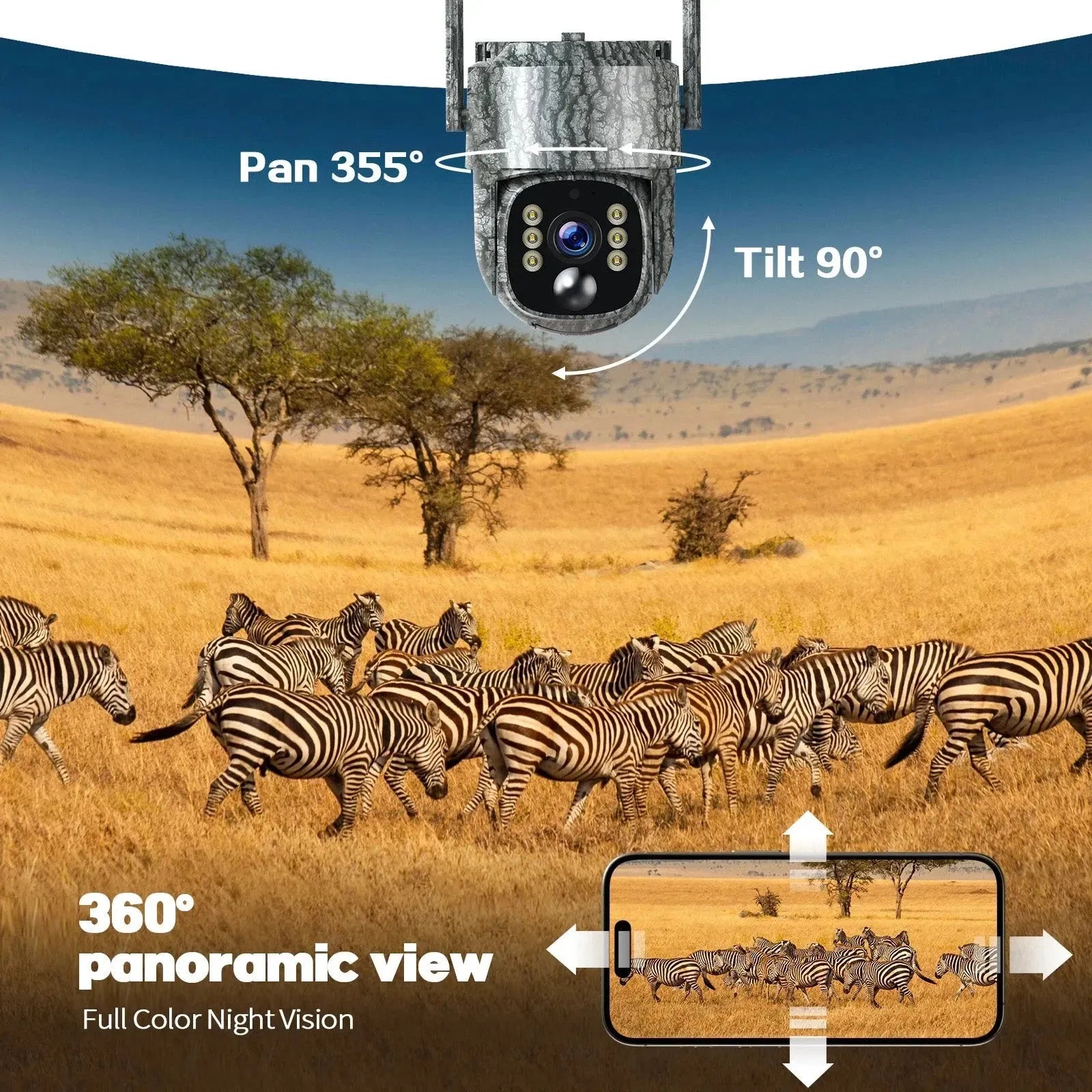4G Solar Trail Camera in Black with 2.5K Resolution and Live Monitoring