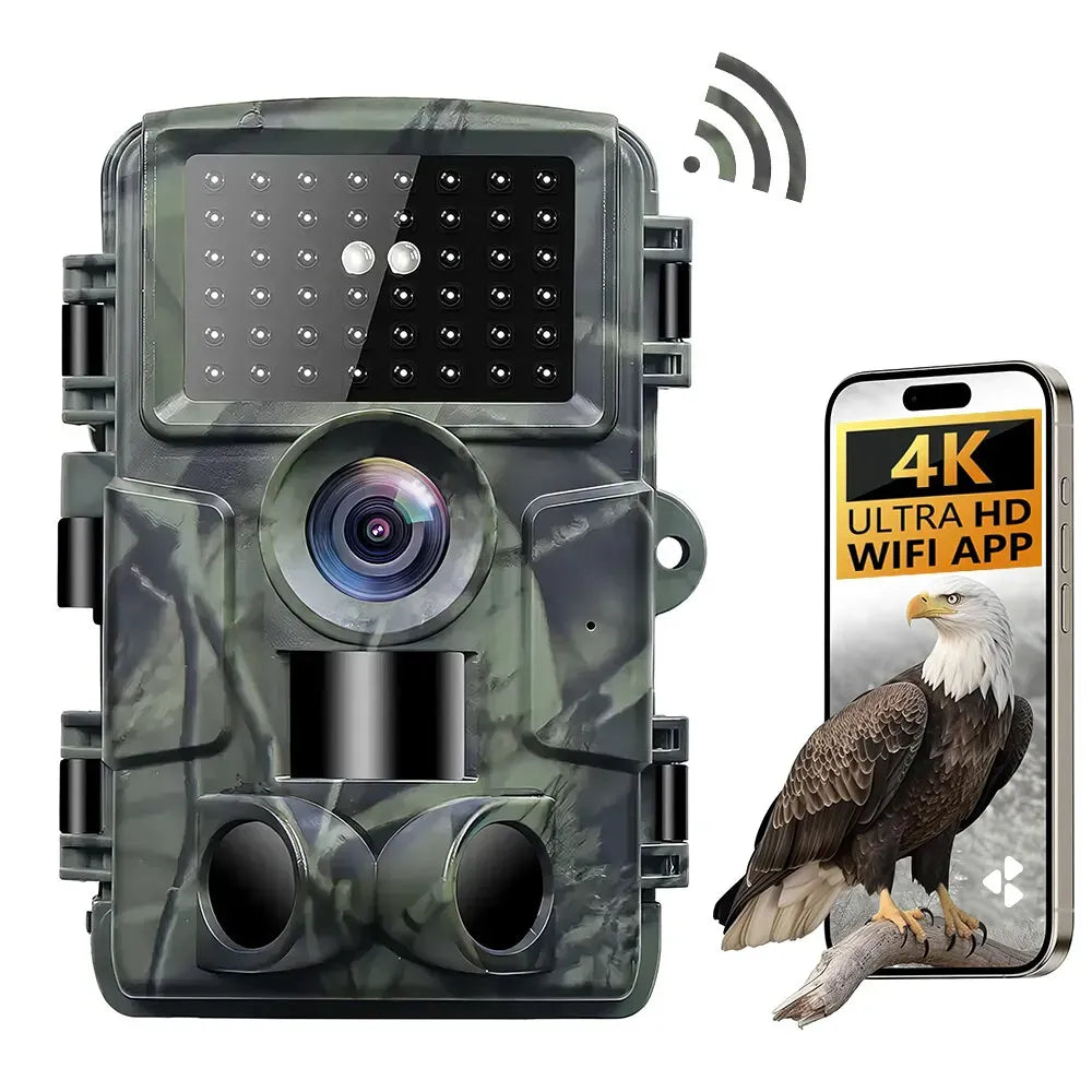 60MP 4K Green Trail Hunting Camera with WIFI Night Vision and IP66 Waterproof