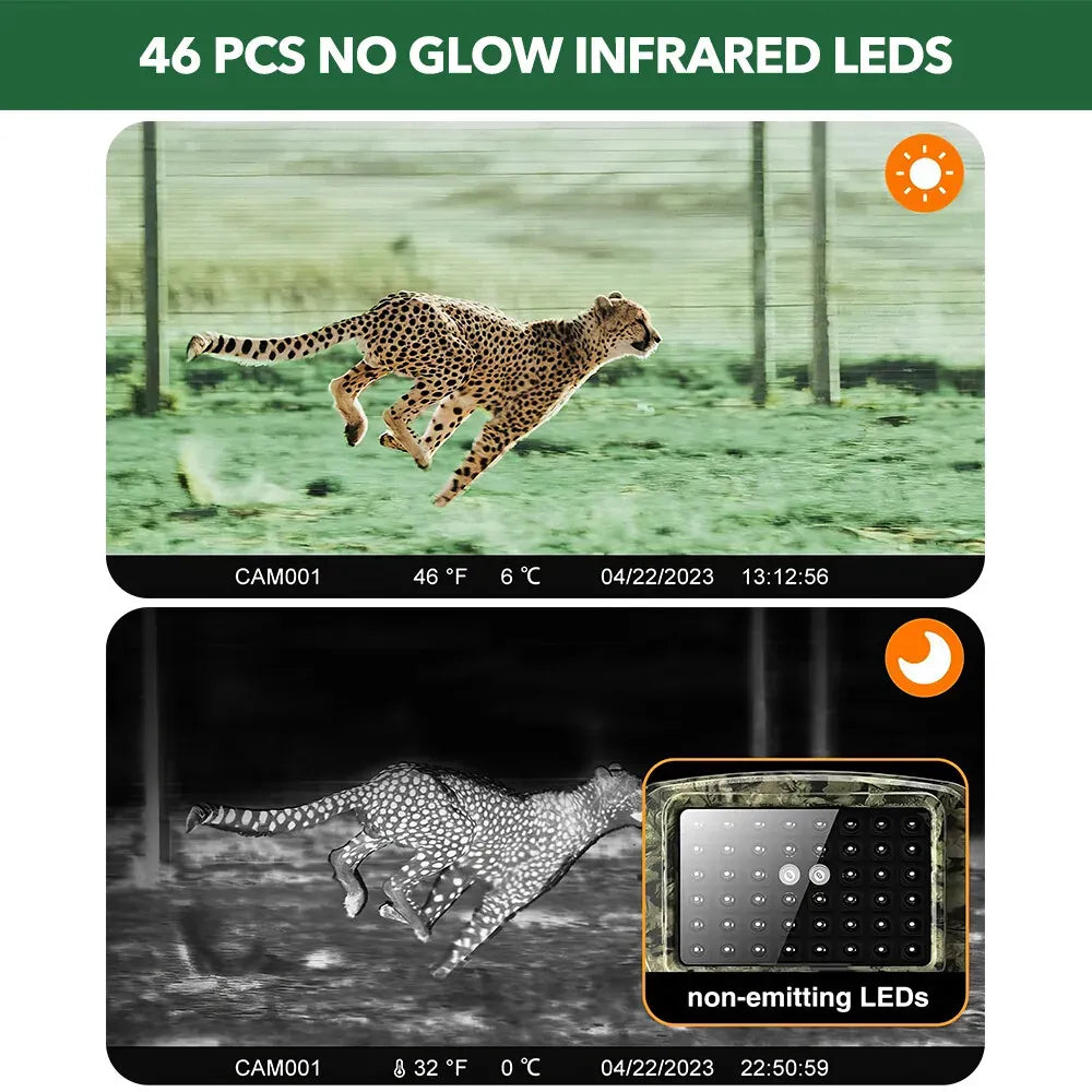 60MP 4K Green Trail Hunting Camera with WIFI Night Vision and IP66 Waterproof