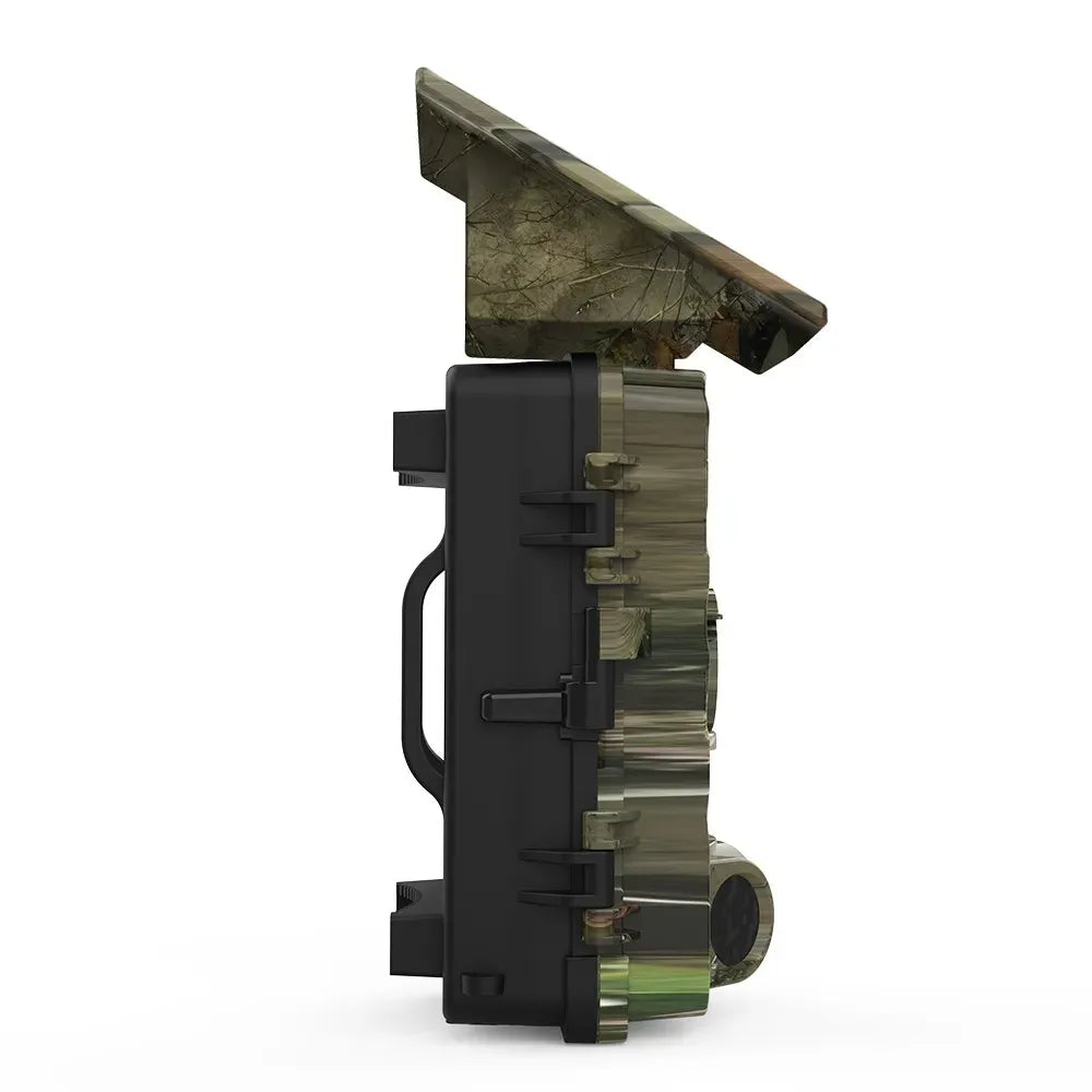 4K 60MP Black Solar Trail Camera with Night Vision and Wi-Fi Connectivity