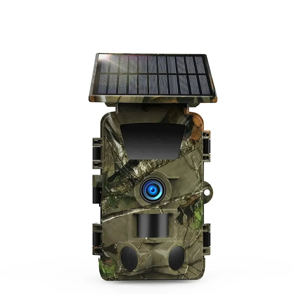 4K 60MP Black Solar Trail Camera with Night Vision and Wi-Fi Connectivity
