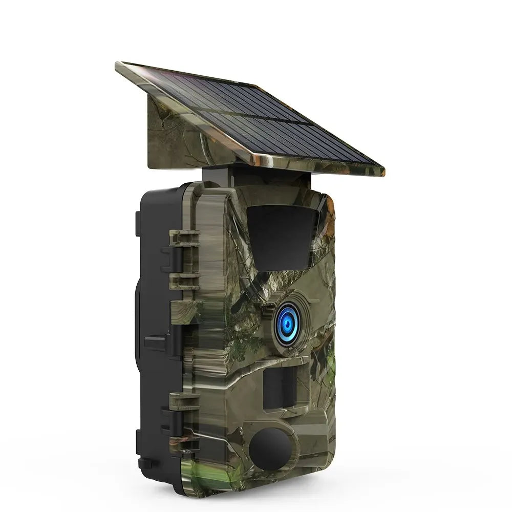 4K 60MP Black Solar Trail Camera with Night Vision and Wi-Fi Connectivity