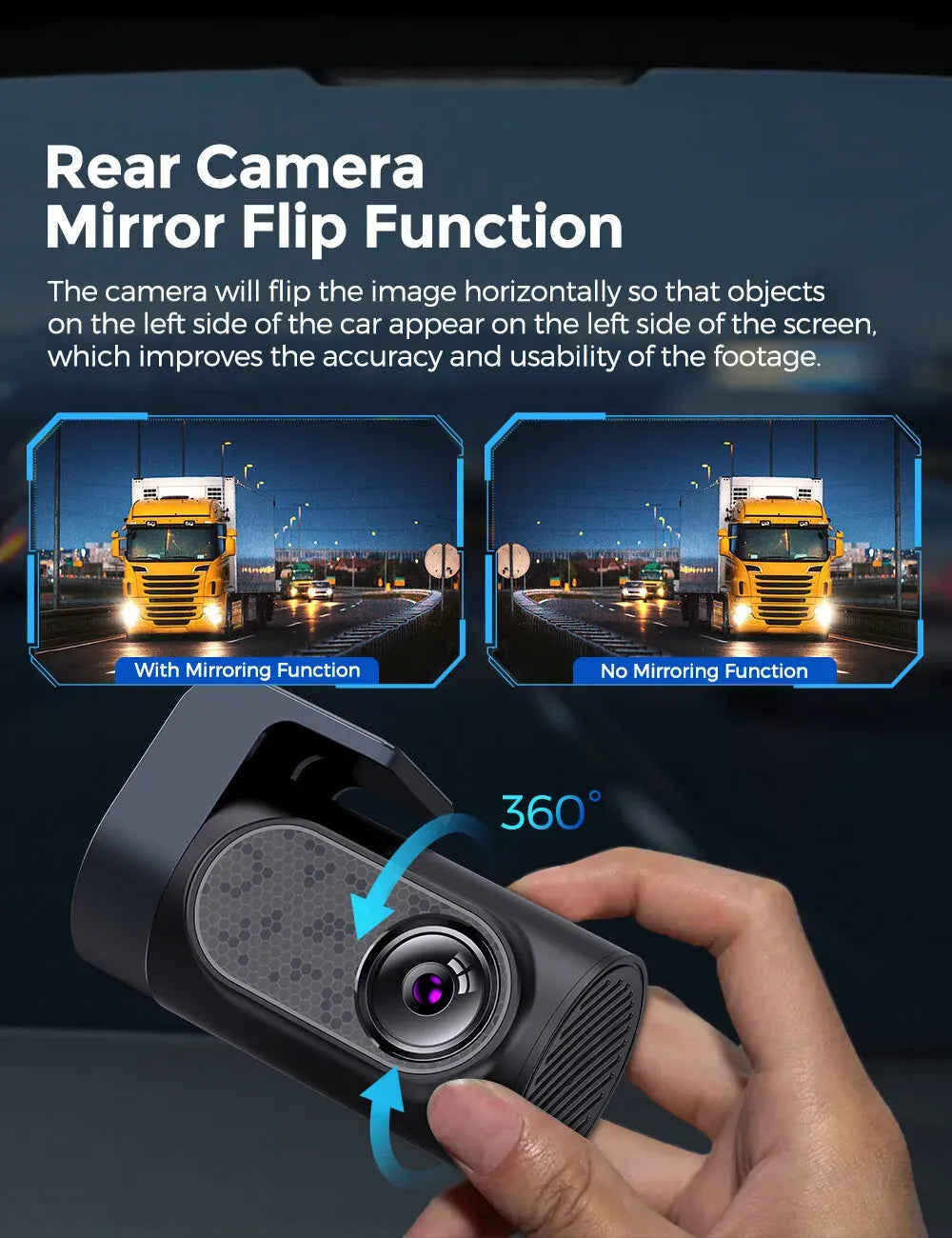 3.19" Black IPS Dual Dash Cam with 4K+1080P, 5G WiFi, GPS, Night Vision & Free 64GB Card