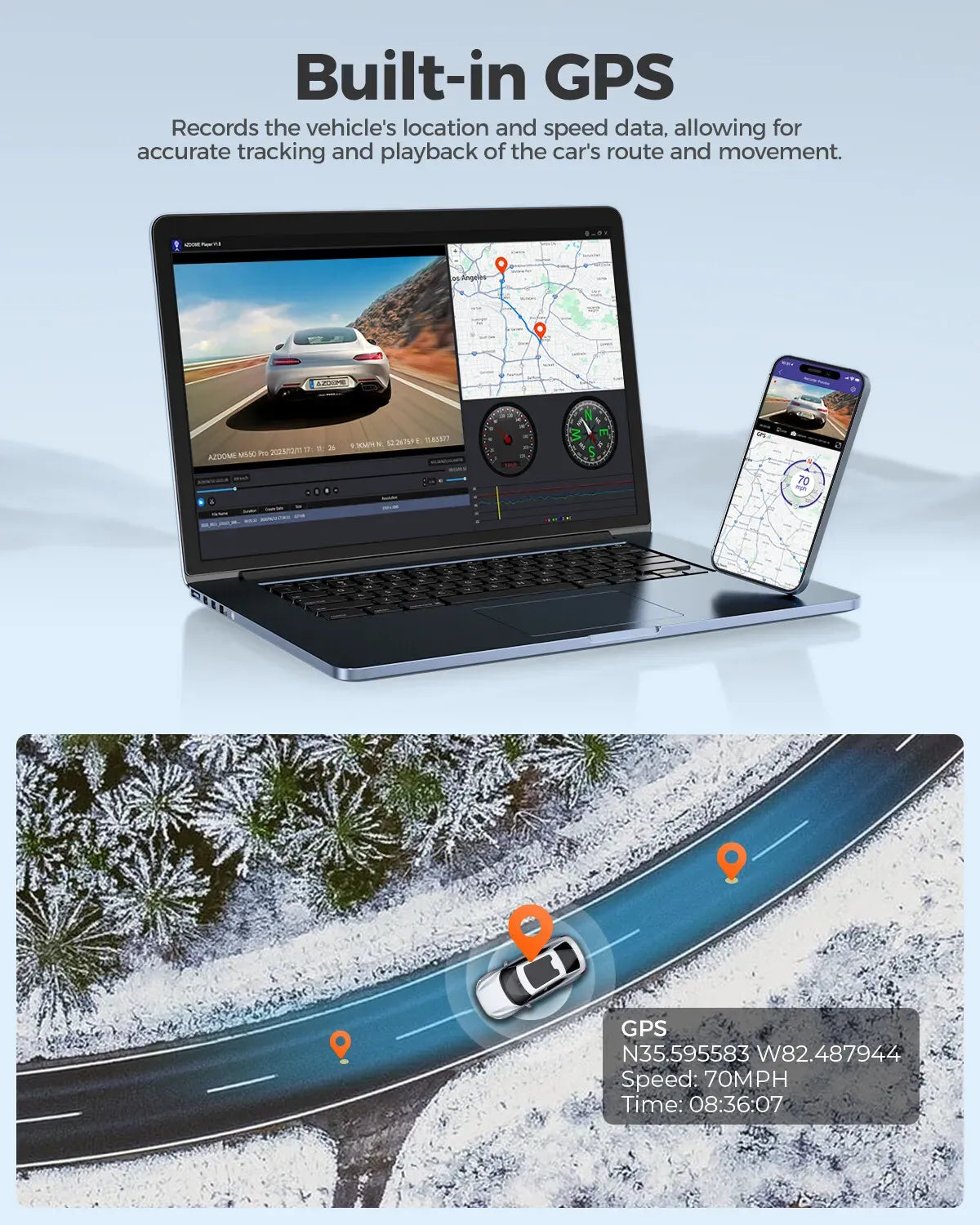 4K Dual Dash Cam Black with 5G WiFi, GPS, Front and Rear, 24H Parking Mode, Free 64GB SD Card